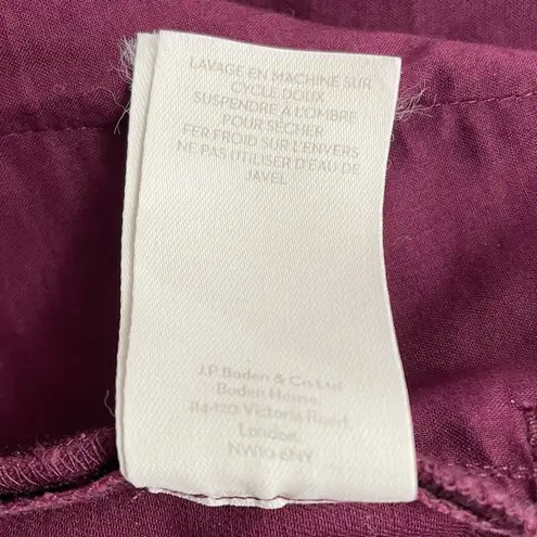 Boden Relaxed Bootcut Pants Maroon Seam Front Flare Leg Trouser Size 6L | 6 Long Red