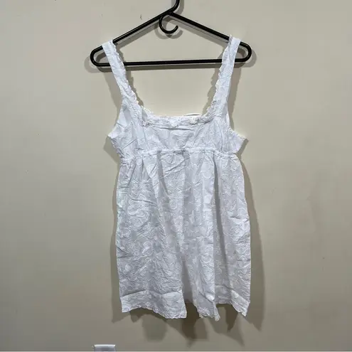 Aerie NWT  Off-Duty Embroidered Cotton Nightie
Size M white pjs dress - Image 11