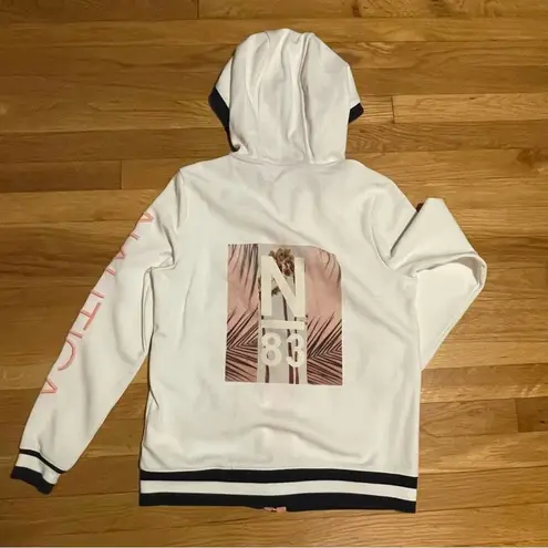 Nautica  White Zip Hoodie with Back Graphic - Size S