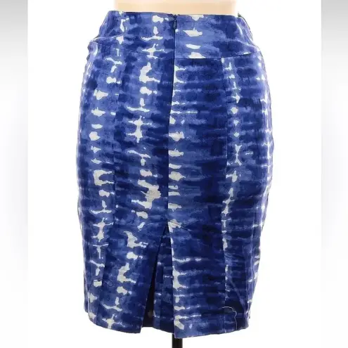 Anthropologie Eva Franco Blue Motif Tie Dye Araca Pencil Skirt Size 14 EUC!