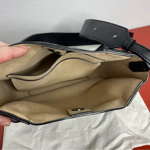 Stella McCartney Black Laser Cut Faux Leather Crossbody Bag