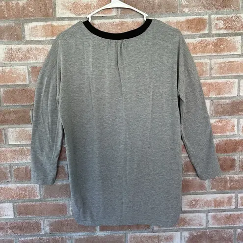 Lysse Contrast Millie Top Blouse Gray XS
