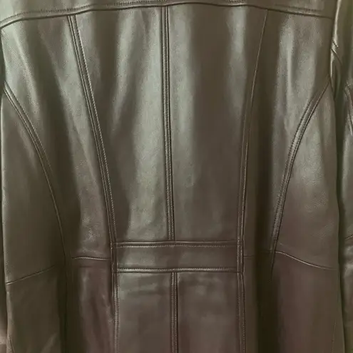 Denim & Co . Women's Leather Jacket - Dark Brown