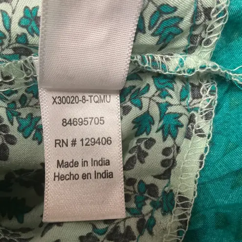 LASCANA Cold Shoulder Maxi Dress Size 8 Green Floral Print Summer Boho