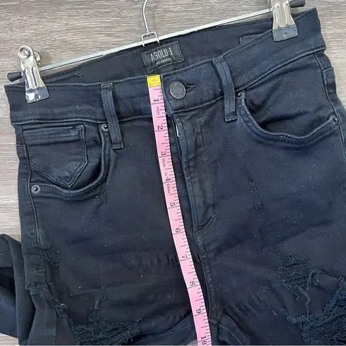 AGOLDE ‎ Sophie high rise skinny jeans black distressed