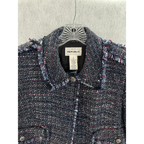 FOR THE REPUBLIC Size 8 Blazer Tweed Textured Wool Classic Sophisticated Career