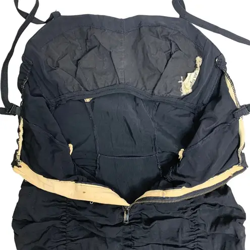 One Piece Vintage 50s Sea Nymph Glamour Suit S Black Swimsuit Metal Zip Rouching