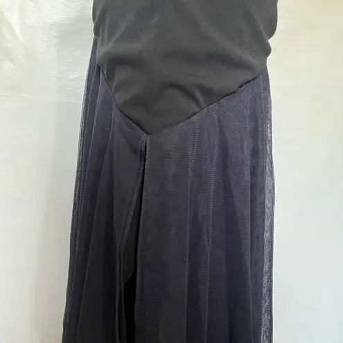 Alfred Angelo Vtg Y2K Asymmetric Hem Dress Sz 8 Ruffle Whimsigoth Floral HoCo