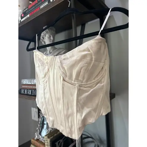 Bardot Eva Bustier Satin Corset Top Champagne Womens Size 8