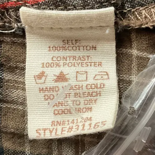 Hem & Thread Oversized Long Sleeve Flannel Plaid Button Down Shirt Size L