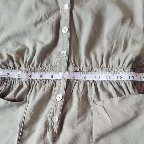 ZARA  Viscose Jumsuit Romper  Olive Green Button-Up  Size M thumbnail 6