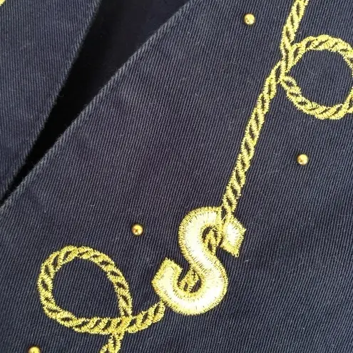 Vintage City Girl Sport embroidered metallic gold western vest size 10