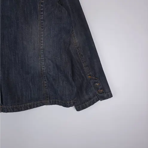 Vtg Riders Copper Collection Blazer Jacket Womens XL Embroidered Denim Jean Blue