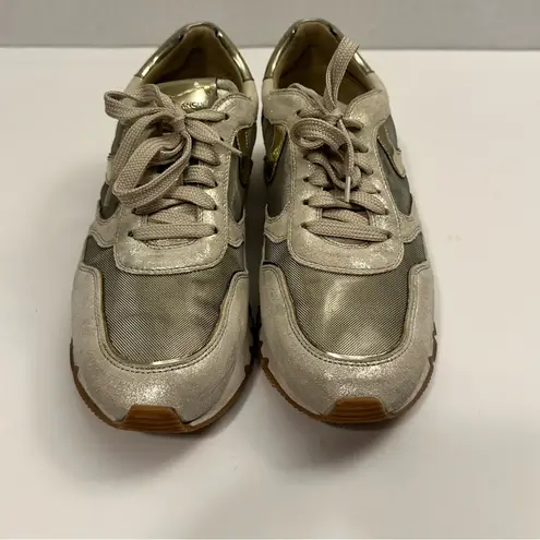 Voile Blanche JULIA LEATHER SUMMER FASHION SNEAKER in GOLD COLOR Size EU 40