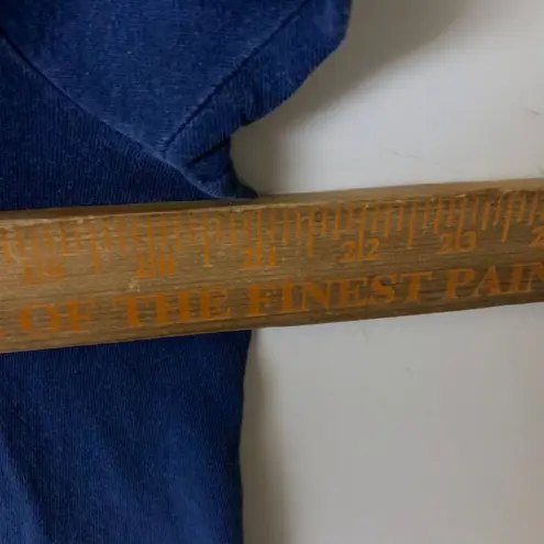 On Vacation T Shirt 80s Distressed Vintage Blue Large L USA Travel Leisure Solid