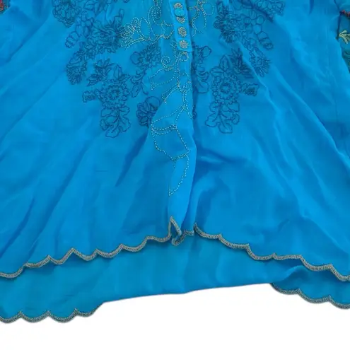 Johnny Was extremely heavily embroidered bell sleeved Maverick blouse NWT RARE