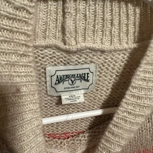 American Eagle  NWT Women Red Boxy Striped Sweater, red shades and beige 21”P2P