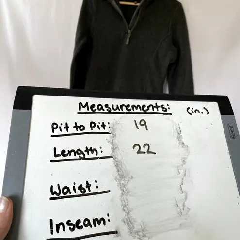 Lands' End fleece 3/4 zip pullover sweater gray casual women's size small top