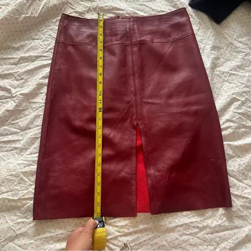 Bebe  Genuine Red Leather Skirt