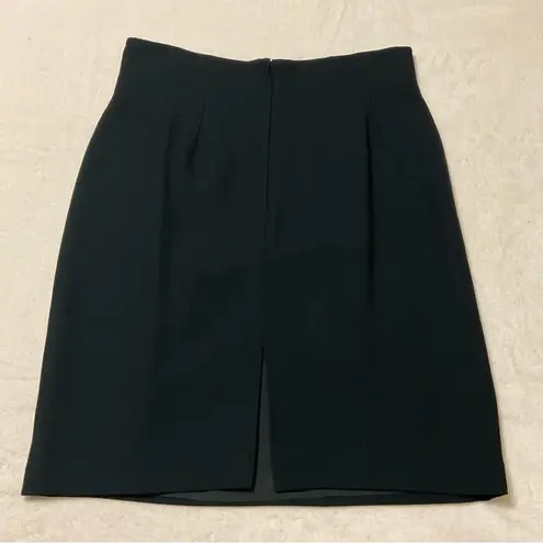 Kenar VTG Skirt Womens 14 Black A-Line Back Slit Lined Knee Length Office Glam