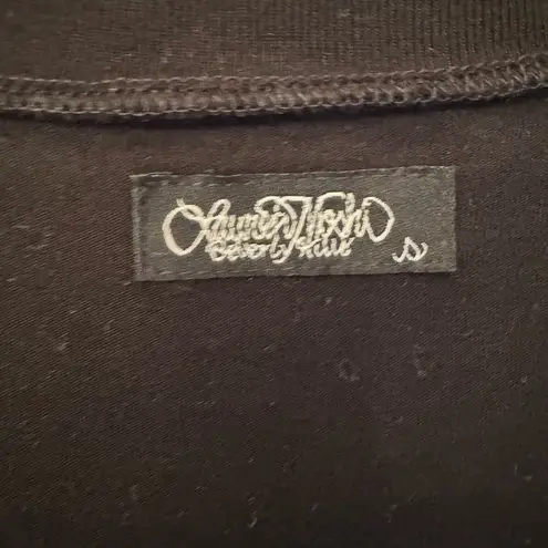 Lauren Moshi Lips & Skull Women’s Black Long Sleeve Size Small