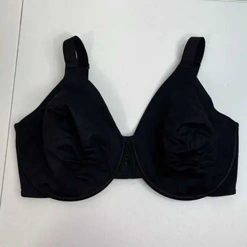 Vanity Fair 38DDD Bra 76080 Back Smoothing Minimizer Underwire Black Full Cover