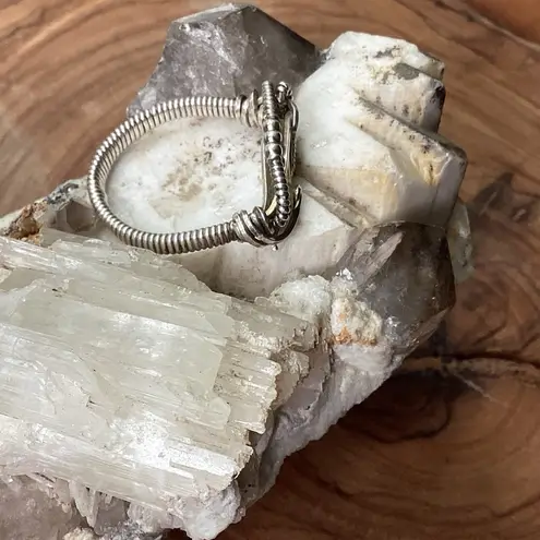 SMOKEY QUARTZ STERLING SILVER HANDMADE WRAPPED RING BRAND NEW Sz. 7 1/2 Brown