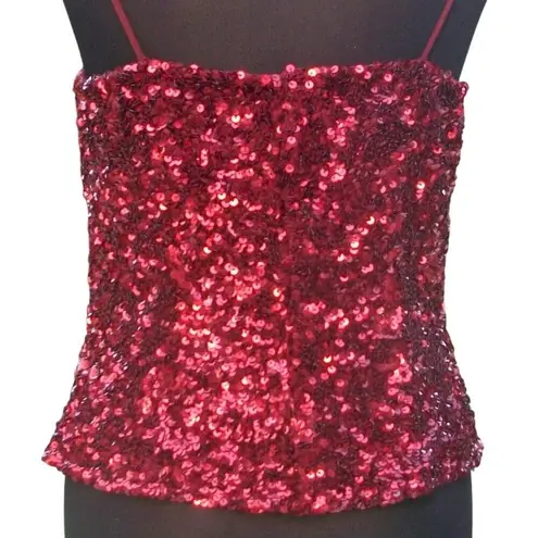 Cache  Red Sequin Encrusted Halter Asymmetrical Bustier Event Lined Top $138 NWT - Image 6