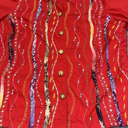 Coldwater Creek Wood Button Up Shirt Women's Large