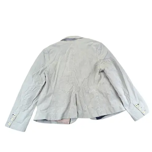Boden Corduroy Blazer Jacket Light Grey Pinstripe Women US 16R UK 20R Gray Size 16