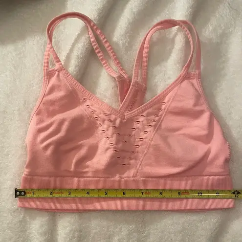 Victoria Sport Pink Cropped Sports Bra Sz Small pink peach coral