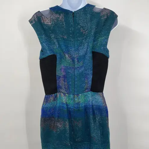 Proenza Schouler Kaleidoscope Metallic Tweed Iridescent Cut Out Shoulder Dress 4