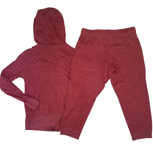 Nike  Red Full Zip Hoodie Jacket Sz Small & Joggers Sz. M Womens Tracksuit Set