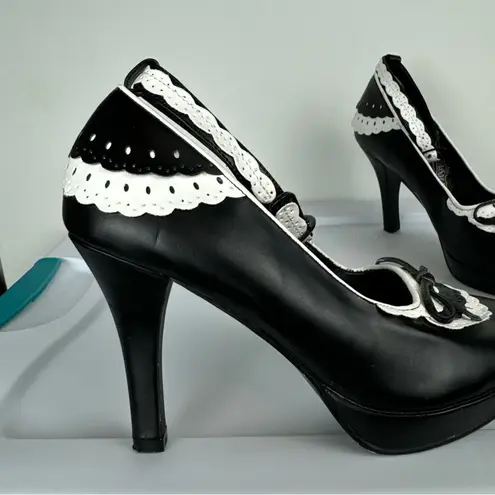 Funtasma Womens Mary Jane Heels Sz 8 Flapper Maid Halloween Dressy Black