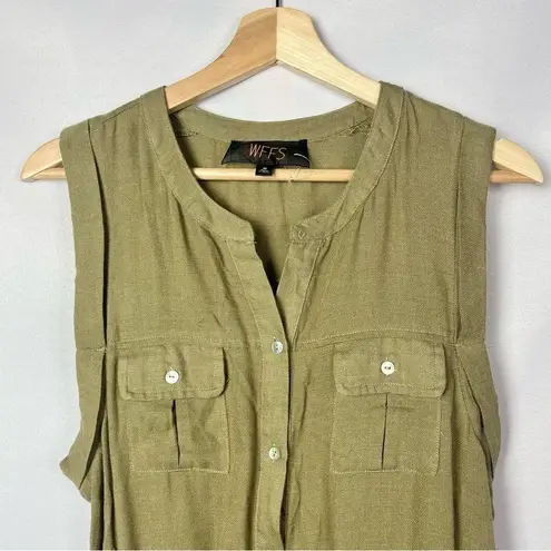 Boutique WFFS Fatigue Green Button Down Utility Sleeveless Romper M Size M