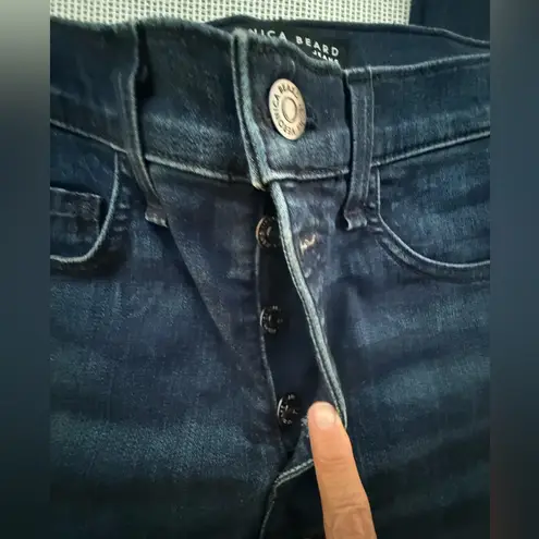 Veronica Beard  WOMENS Carolyn 10”BABY BOOT 28  Navy Flare Jeans with Red Stripe - Image 9