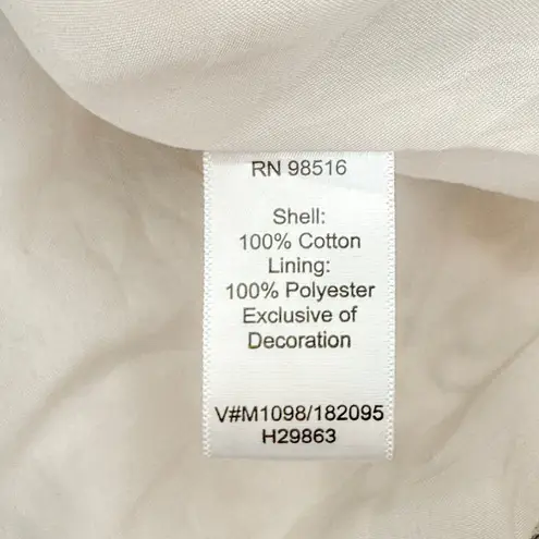 Coldwater Creek Womens Blazer Size M Cream Botanical Embroidered Cottage Fairy