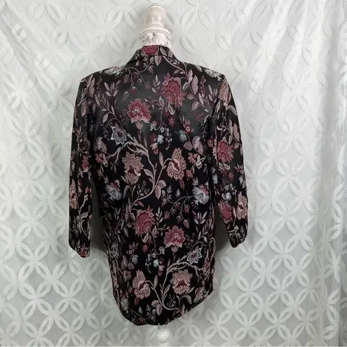 Jessica McClintock Jessica McClintock Black Floral Brocade Blazer Jacket Size 8