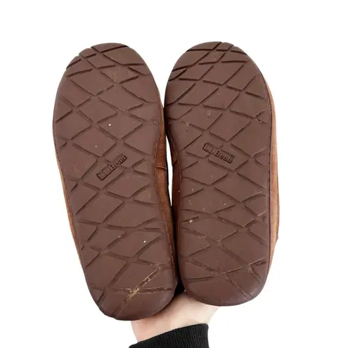 LL Bean Brown Suede Moccasins Slippers Sz 8