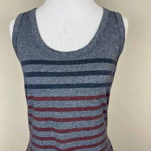 Sundry 1 Maxi Dress Small Blue Striped Racerback Side Slits Sleeveless