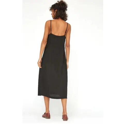 Lacausa  Alma Midi Slip Dress In Tar / Black Size XS X-Small