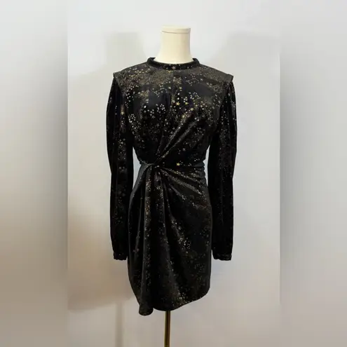 New! All Saints Jemima Star Dress Black Velvet
Metallic Gold Printed Sz 10 $299