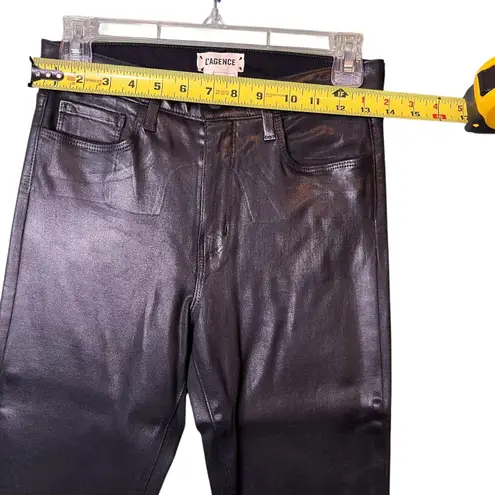 L'Agence Margot Pants Womens 27 Black Coated Skinny High Rise Stretch USA Modal