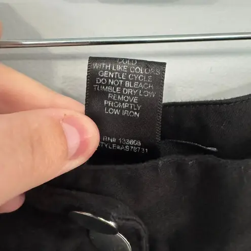 Ashley Stewart Black Cotton & Spandex Blend Bermuda Shorts Women's Plus Size 14 W