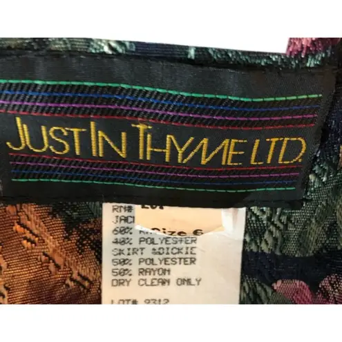 Justin Thyme Vintage Womens Double Breasted Blazer Jacket Floral Grandma Core 6 Pink