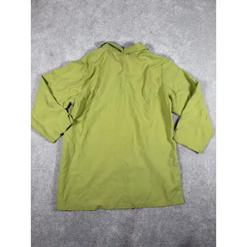 wintersilks green button up blouse womens silk medium