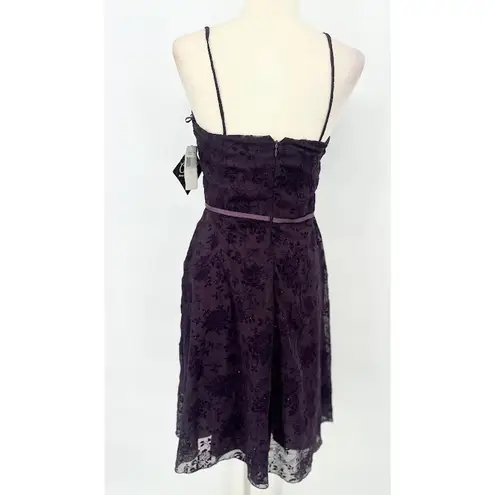 Vtg CDC Dress 8 Purple Velvet Burnout Sheer Sparkle Whimsigoth Witchy Fairy Goth