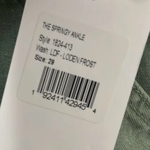 MOTHER Women's The Springy Ankle Jeans Loden Moss Size 29 NWT Green