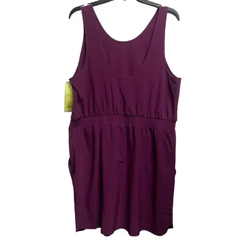 All In Motion  Women's XL Purple Sleeveless Round neck pocket Dress Drawstring