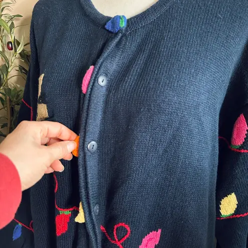 Vintage The Quaker Factor Christmas Cat ‘Let there be Light’ Whimsical Sweater Size 3X